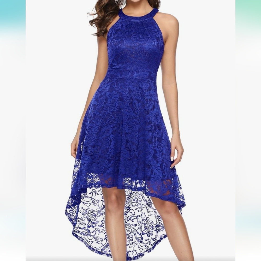 High-Low Floral Lace cocktail dress - M